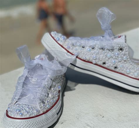 glitter sneakers for wedding|bedazzled sneakers for wedding.